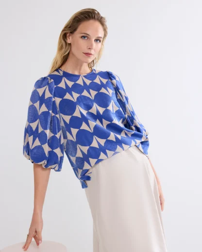 2s3202-12136 Top Print Royal Blue - Afbeelding 4