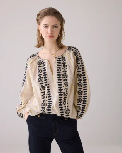 2s3257-12186 Bohemian Top Beige - Afbeelding 2