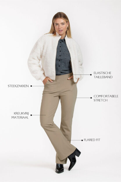 12082 Flair Bonded Trousers Latte - Afbeelding 4