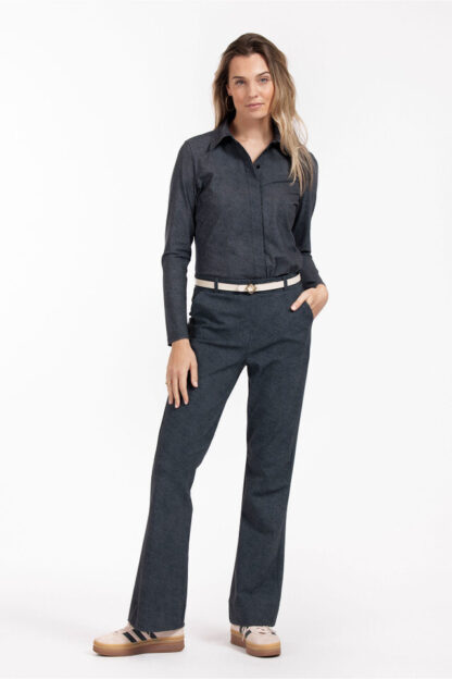 12425 Flair Bonded Denim Trousers Black