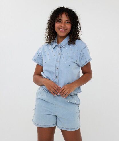 HS25.12202 Blouse short embellished - Afbeelding 2