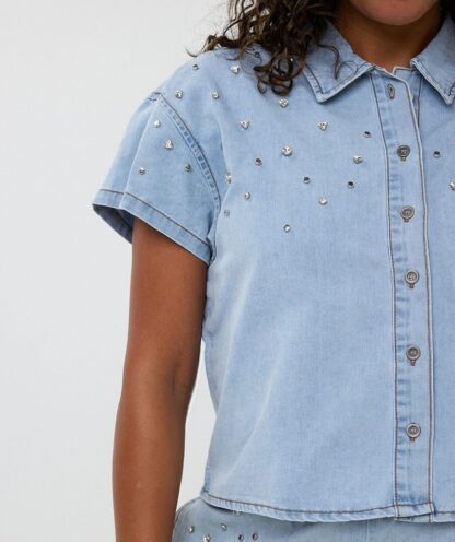 HS25.12202 Blouse short embellished - Afbeelding 3