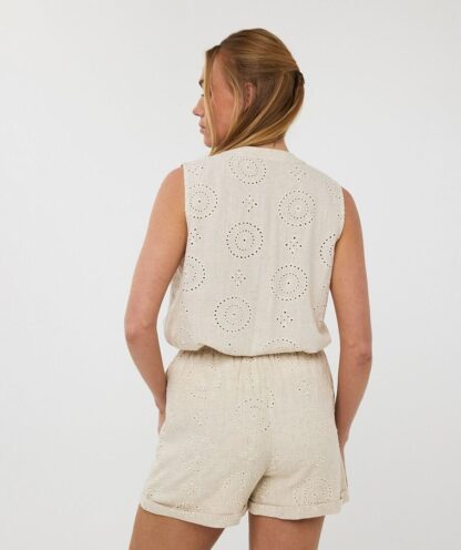 HS25.09201 Blouse Embroidery Linen - Afbeelding 3