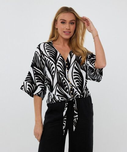 HS25.14209 Blouse knot Summer vibes - Afbeelding 3
