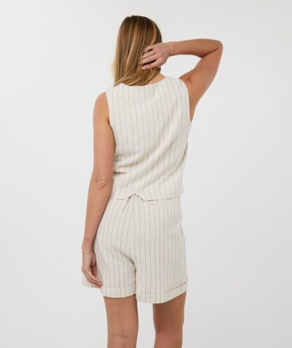 HS25.28214 Gilet Linen Stripe - Afbeelding 4