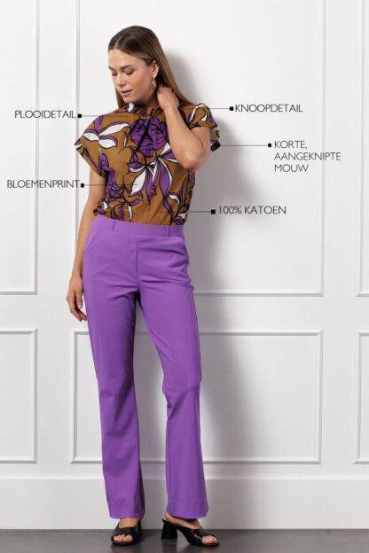 12895 - Tessa flower top - honey/purple - Afbeelding 4