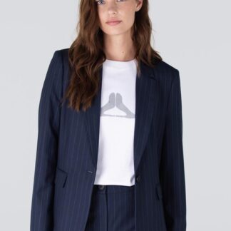 Cherien W25 Krijtstreep Blazer | Donkerblauw