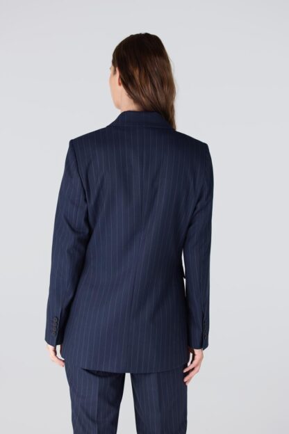 Cherien W25 Krijtstreep Blazer | Donkerblauw - Afbeelding 2
