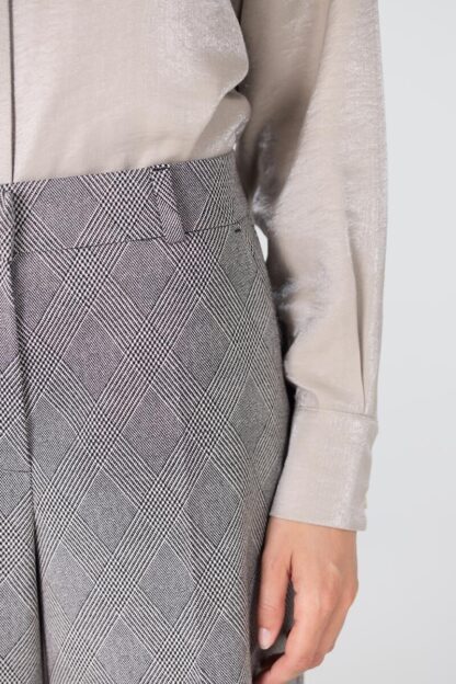 Denise W25 Ruit Pantalon met wijde pijp | Kaki - Afbeelding 4