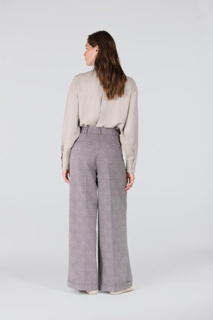 Denise W25 Ruit Pantalon met wijde pijp | Kaki - Afbeelding 2