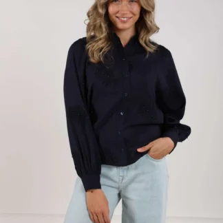 NKF02012 Milanova Blouse Pearl Navy