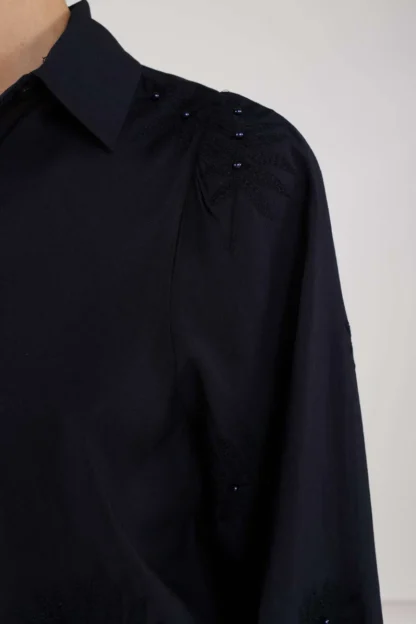 NKF02012 Milanova Blouse Pearl Navy - Afbeelding 2
