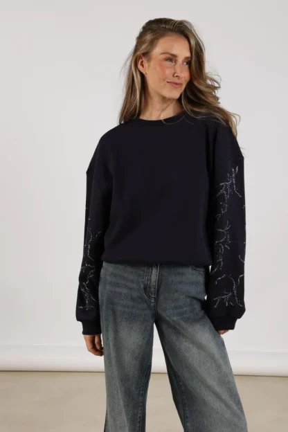 NKF03000 Suzanne Pullover Strass | Navy - Afbeelding 4