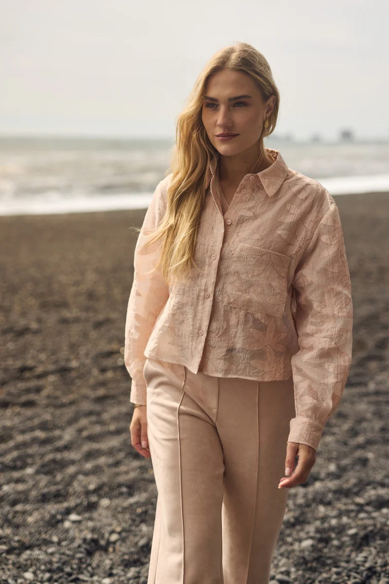 NKF02024 Sorrento Blouse Flower | Dusty Pink