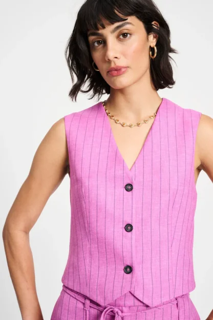 SP9268 GILET - Rose Doux Striped - Afbeelding 4