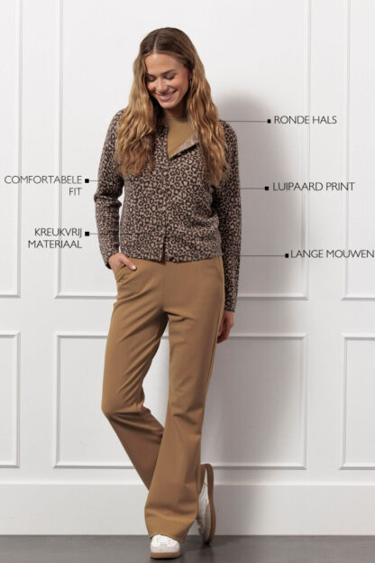13121 - Delia leopard cardigan - caramel/latte - Afbeelding 2