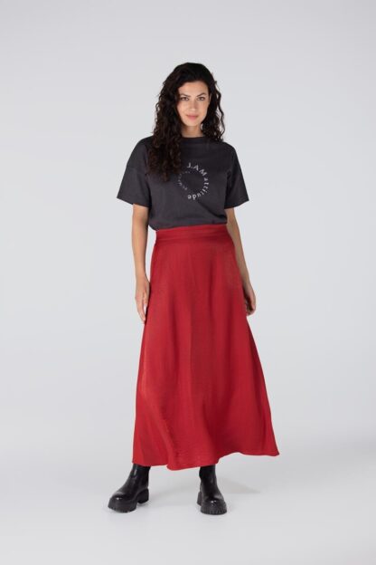 Dahlia W25 Glanzende rok | Rood - Afbeelding 4