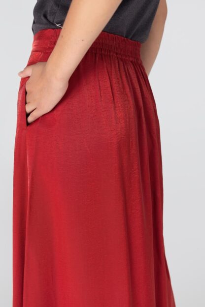 Dahlia W25 Glanzende rok | Rood - Afbeelding 2
