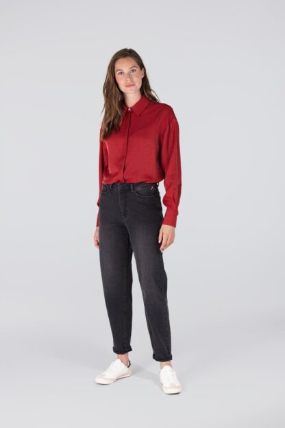 Dolores W25 Glanzende Blouse | Rood - Afbeelding 4