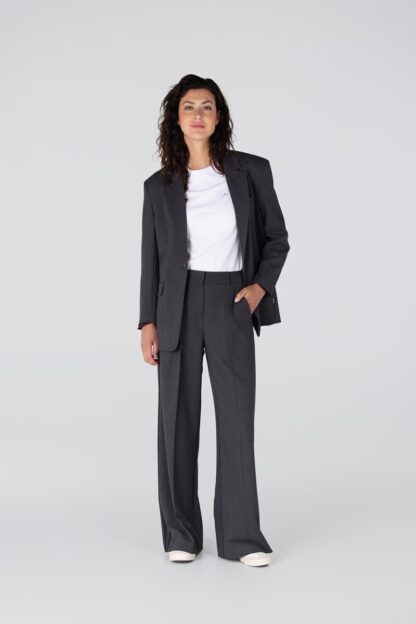 Halina W25 Blazer met Tekstprint | Antraciet - Afbeelding 3