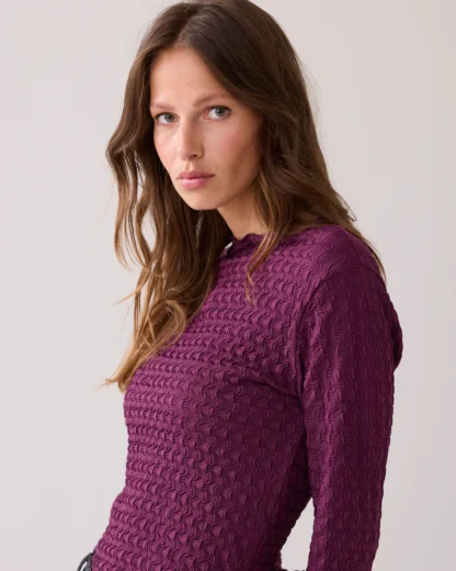3s5166-30721 Mesh top met structuur Paars