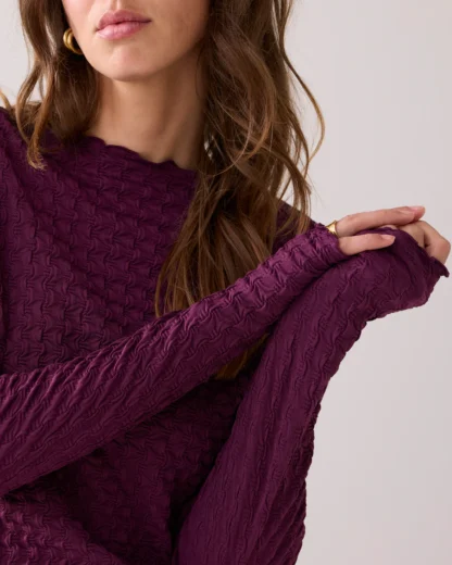 3s5166-30721 Mesh top met structuur Paars - Afbeelding 2