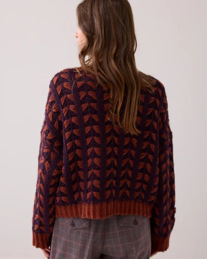7s7937-70038 Cardigan Chunky Knit Bruin - Afbeelding 3
