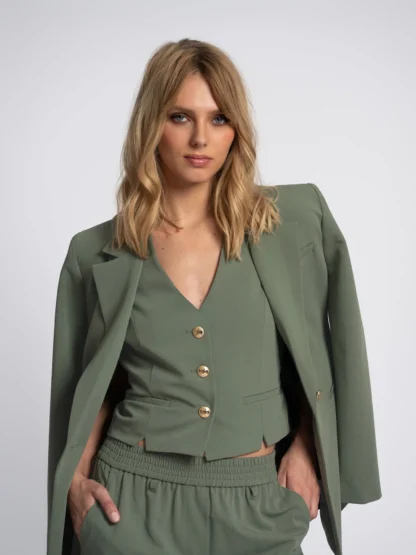 FH 1-740 2505 Jenny Waistcoat Ash Green - Afbeelding 2