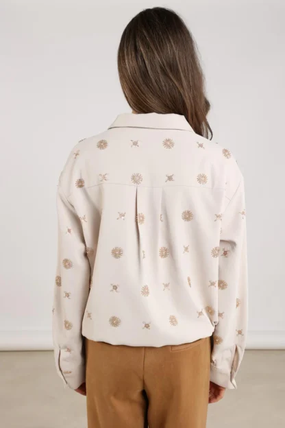 NKF02056 Newport Blouse Embroidery | Offwhite/Gold - Afbeelding 2