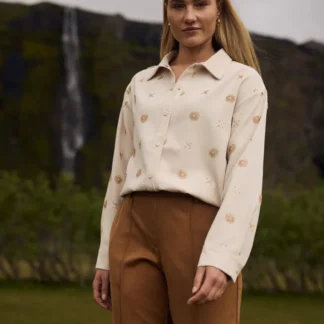 NKF02056 Newport Blouse Embroidery | Offwhite/Gold