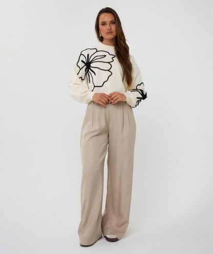 F25.02505 Sweater Tape Flower Patch Off White - Afbeelding 4