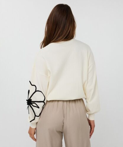 F25.02505 Sweater Tape Flower Patch Off White - Afbeelding 2