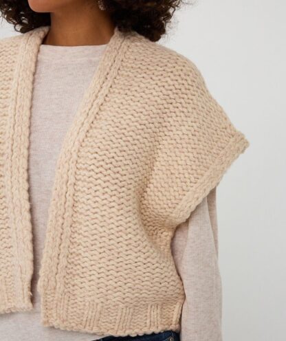 F25.07500 Cardigan Gilet Sand Melange - Afbeelding 3