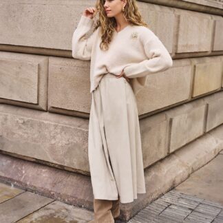 F25.11504 Skirt Long Lightweight  Light Taupe