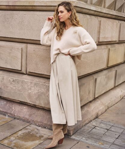 F25.11504 Skirt Long Lightweight  Light Taupe