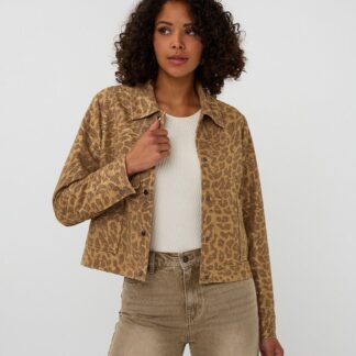 F25.19513 Jacket Leopard Golden Olive