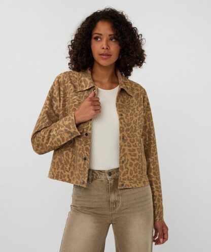 F25.19513 Jacket Leopard Golden Olive