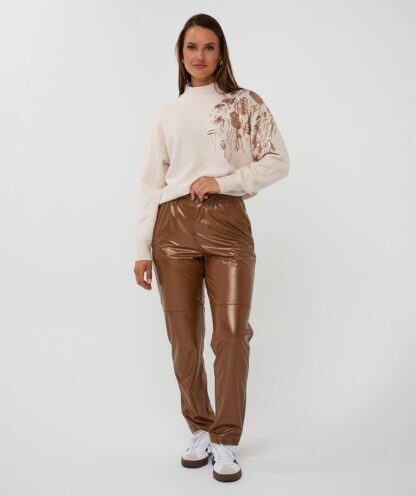 F25.27519 Sweater Sequins Light Sand - Afbeelding 4