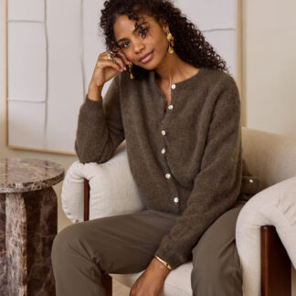13136 Bibi mohair cardigan - new army