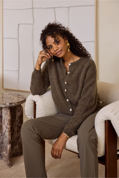 13136 Bibi mohair cardigan - new army