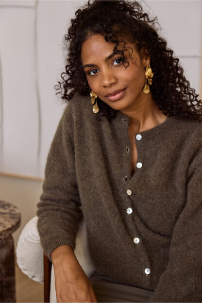 13136 Bibi mohair cardigan - new army - Afbeelding 4
