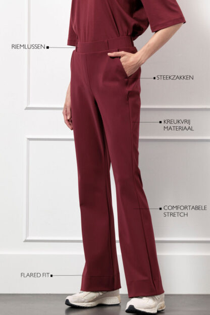 13186 Flair bonded trousers - bordeaux - Afbeelding 2