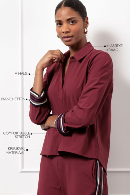13188 Marleen top - bordeaux - Afbeelding 2