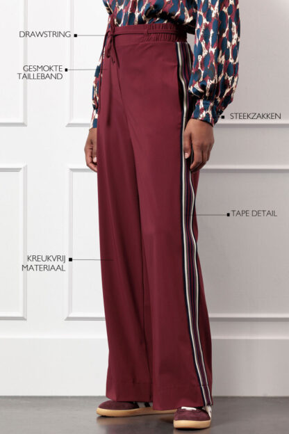 13192 Iggy tape trousers - bordeaux - Afbeelding 2