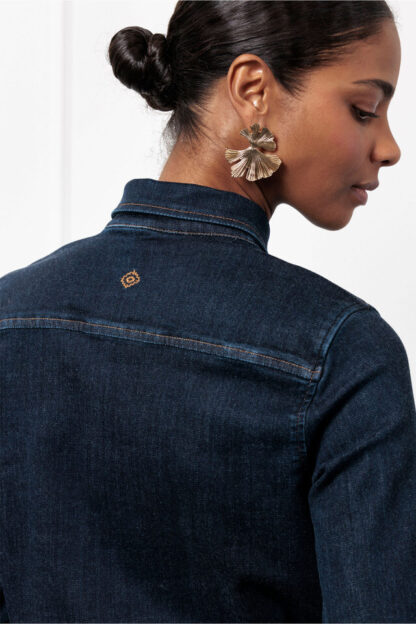 13226 Reyna denim blouse - denim blue - Afbeelding 3