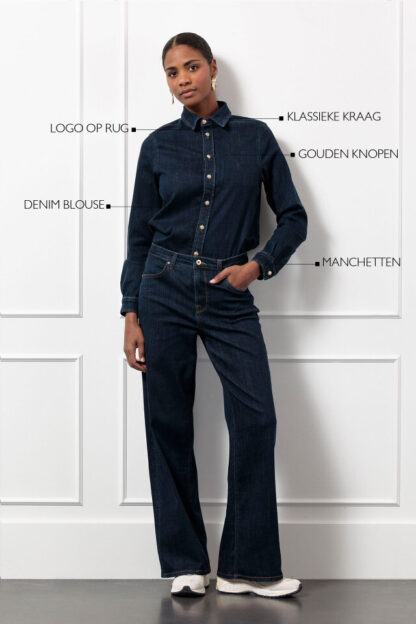 13226 Reyna denim blouse - denim blue - Afbeelding 2