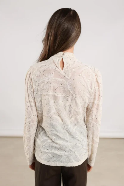 NKF01002 Puck Top Leaf Paillet | Off White - Afbeelding 2