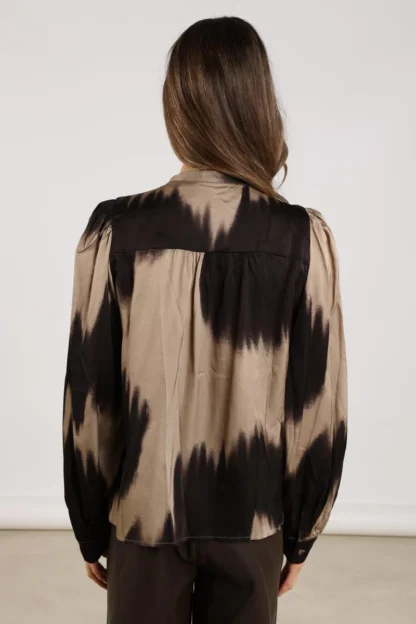 NKF02074 Lizzy Blouse | Sand/Dark Chocolate - Afbeelding 3