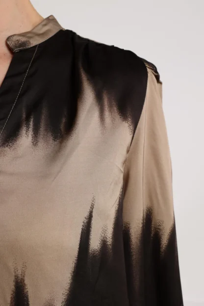 NKF02074 Lizzy Blouse | Sand/Dark Chocolate - Afbeelding 2