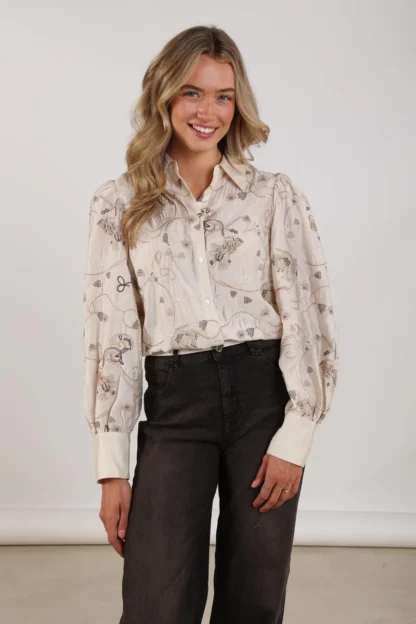 NKF02077 Preston Blouse Embroidery | Sand - Afbeelding 4
